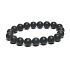 Onyx black matte bracelet elastic natural stone, ball 10 mm / 16-17 cm, life force stone