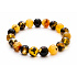 Amber bracelet elastic natural, ball 8 mm / 16 - 17 cm, solidified sunlight