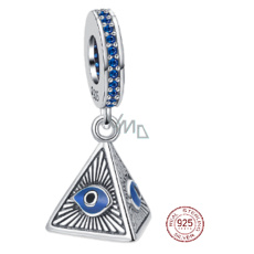 Charm Sterling silver 925 Egypt Pyramid - all-seeing eye, travel bracelet pendant Charm Sterling silver 925 Egypt Pyramid - all-seeing eye, travel bracelet pendant
