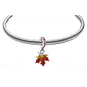 Charm Sterling silver 925 Autumn colours - autumn leaf, maple leaf, nature bracelet pendant