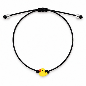 The Power of Colors – Yellow Duckling for Joy | Black String Bracelet with Adjustable Size