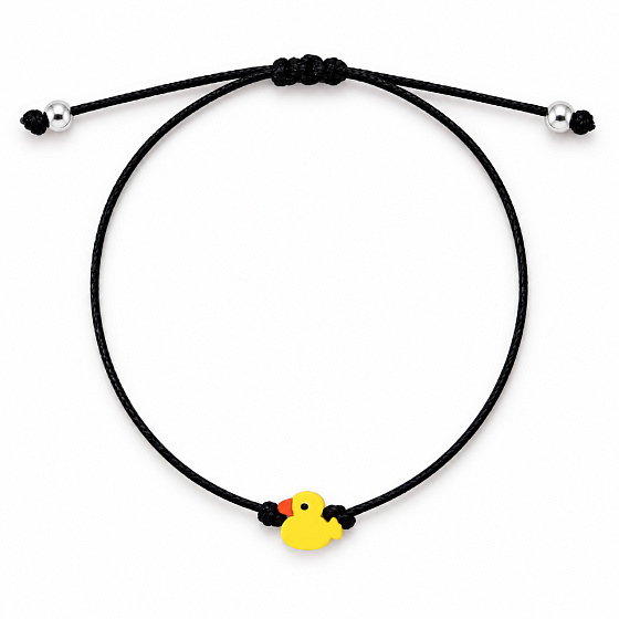 The Power of Colors – Yellow Duckling for Joy | Black String Bracelet with Adjustable Size