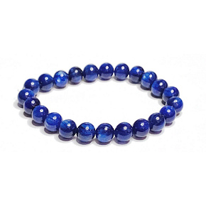 Kyanit blue bracelet elastic natural stone, ball 8 mm / 16-17 cm, stone link