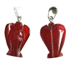 Carnelian Angel guardian pendant natural stone hand cut 2 - 2,2 cm, Teach us here and now