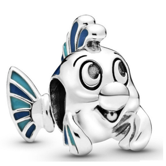 Sterling silver 925 Disney The Little Mermaid - Flounder fish, bead for bracelet