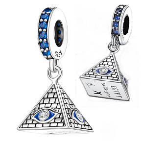Sterling silver 925 Egypt - calling you - Pyramid, Eye of Horus, travel bracelet pendant