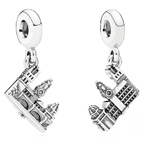 Sterling silver 925 Prague Charles Bridge, travel bracelet pendant