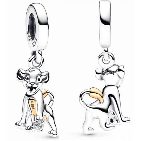 Charm Sterling silver 925 Disney 100. anniversary, Lion King - Simba, pendant for bracelet