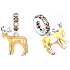 Charm Sterling silver 925 Antelope, animal bracelet pendant