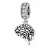 Charm Sterling silver 925 Anatomical biology - Brain, bracelet pendant, symbol