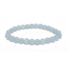 Aquamarine bracelet elastic natural stone, ball 6 mm / 16-17 cm, sailor stone, healing power of the ocean