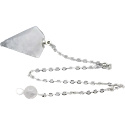 Crystal Pendulum natural stone 2,5 cm + 18 cm chain with bead, stone stones