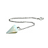 Opalite pendulum synthetic stone 2,5 cm + 18 cm chain with bead, wishing and hope stone