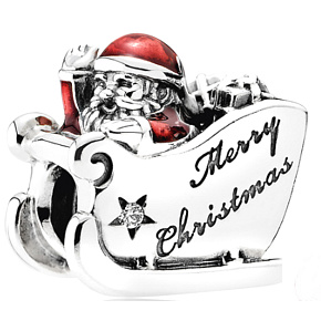 Charm Sterling silver 925 Santa's sleigh, bead for bracelet Christmas Charm Sterling silver 925 Santa's sleigh, bead for bracelet Christmas
