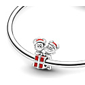 Charm Sterling silver 925 Disney Mickey Mouse, Minnie Mouse and gift, bead on bracelet Christmas
