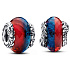 Charm Sterling silver 925 Game of Thrones Ice and Fire Dragon, double Murano glass bead on bracelet, film