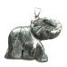 Larvikit Slon přívěsek přírodní kámen, ručně broušená figurka 32 x 45 mm, kámen vitality