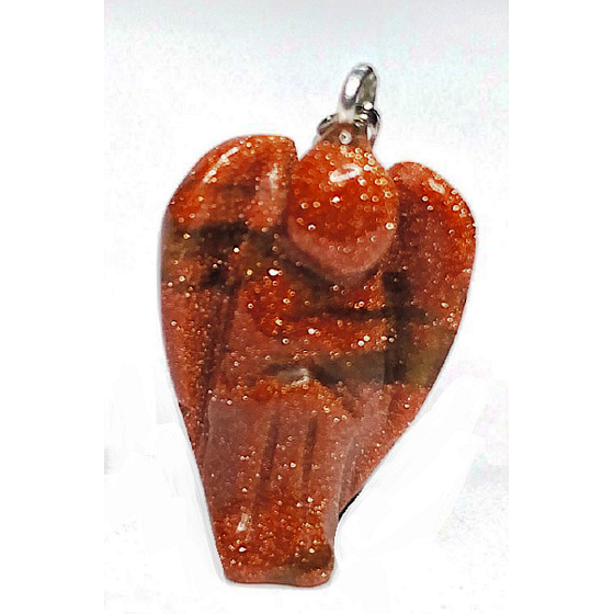 Goldstone Gold Angel Guardian Pendant 1,7 cm 1 piece, stone of ambition