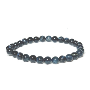 Tiger's eye dark blue grey bracelet elastic natural stone, ball 6 mm / 16-17 cm, stone of sun and earth, brings luck and wealth Tiger's eye dark blue grey bracelet elastic natural stone, ball 6 mm / 16-17 cm, stone of sun and earth, brings luck and wealth