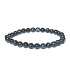 Tiger's eye dark blue grey bracelet elastic natural stone, ball 6 mm / 16-17 cm, stone of sun and earth, brings luck and wealth