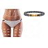 Magnetic slimming bracelet gold color elastic natural stone, ball 6 mm / 16 - 17 cm