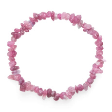 Tourmaline Rubelite bracelet elastic chopped natural stone, 19 cm, guardian of good mood
