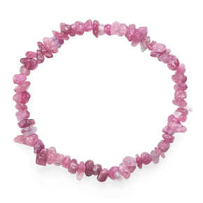 Tourmaline Rubelite bracelet elastic chopped natural stone, 19 cm, guardian of good mood