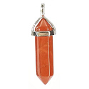 Jasper red pendulum hexagon pendant natural stone 41 x 13 mm, full care stone