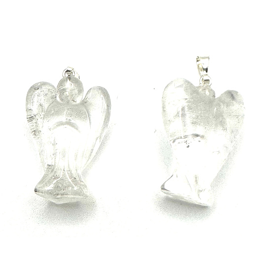 Crystal Angel protector pendant natural stone 25 mm, stone stones