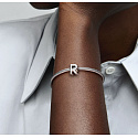 Sterling silver 925 Alphabet letter R, bead for bracelet