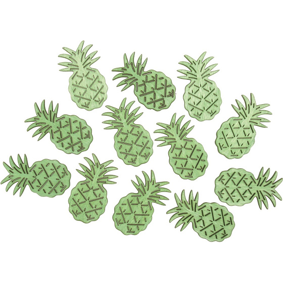 Pineapple wooden green 4 cm, 12 pieces