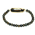 Black pearl with decoration, elastic natural bracelet, bead 4-5 mm / 16 - 17 cm, symbol of femininity, brings admiration