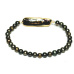 Black pearl with decoration, elastic natural bracelet, bead 4-5 mm / 16 - 17 cm, symbol of femininity, brings admiration