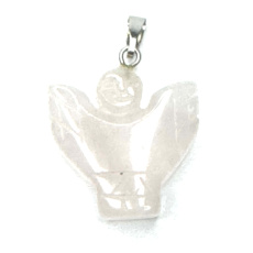 Angel quartz, angel wings pendant natural stone hand cut 25 x 21 x 5 mm, the most perfect healer