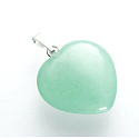 Aventurine Heart Pendant natural stone 20 mm, 1 piece, stone of happiness and prosperity