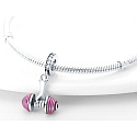 Sterling silver 925 Gymnastics barbell, sport bracelet pendant