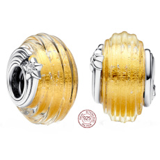 Charm Sterling silver 925 Shooting star Murano glass bead on bracelet universe