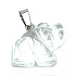 Crystal Elephant pendant natural stone, hand cut figurine 1,8 x 2,5 x 8 mm, stone stones