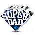 Sterling silver 925 Super Dad, bead on bracelet family
