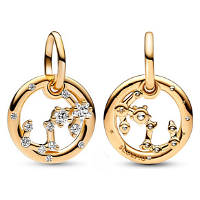 Charm Sterling silver 925 Gold plated Zodiac sign Scorpio, bracelet pendant