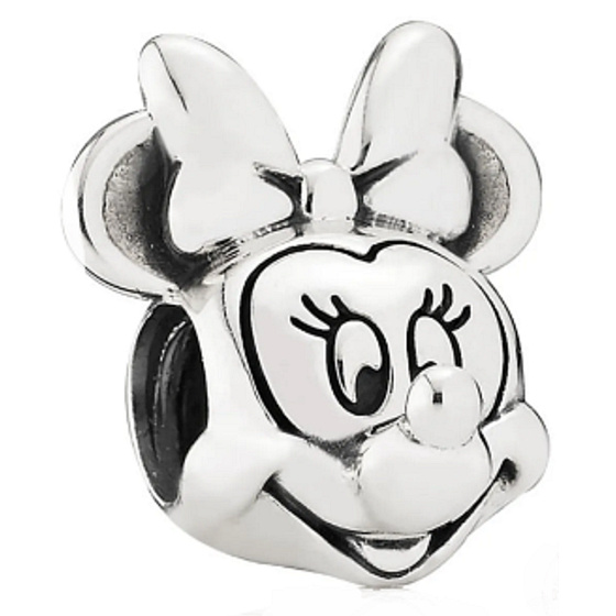 Charm Sterling silver 925 Disney Minnie portrait, bead on bracelet