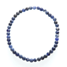 Sodalite bracelet elastic natural stone, ball 4 mm / 19 cm, stone communication