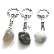 Agate grey Trommel pendant keychain natural stone, approx. 10 cm Agate grey Trommel pendant keychain natural stone, approx. 10 cm
