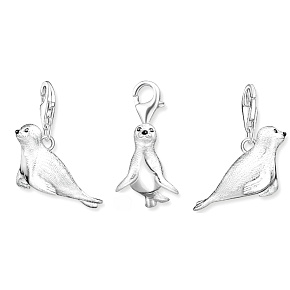 Charm Sterling silver 925 Sea lion, lobster clasp animal bracelet pendant
