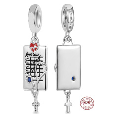 Charm Sterling silver 925 Doctor stethoscope, cross, pendant on bracelet employment