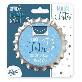 Nekupto Beer Opener and Coaster Best Dad Always Knows the Right Direction 10 cm