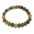 Agate peacock bracelet elastic natural stone, ball 8 mm / 16 - 17 cm