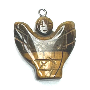 Tiger around Angel, angel wings pendant natural stone hand cut 25 x 21 x 5 mm, stone of the sun and earth, brings luck and wealth Tiger around Angel, angel wings pendant natural stone hand cut 25 x 21 x 5 mm, stone of the sun and earth, brings luck and wealth