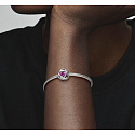 Charm Sterling silver 925 Infinite circle of eternity October pink, bead for bracelet