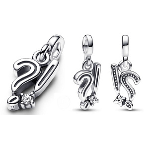 Charm Sterling silver 925 Exclamation mark and question mark - Mini medallion, bracelet pendant Charm Sterling silver 925 Exclamation mark and question mark - Mini medallion, bracelet pendant
